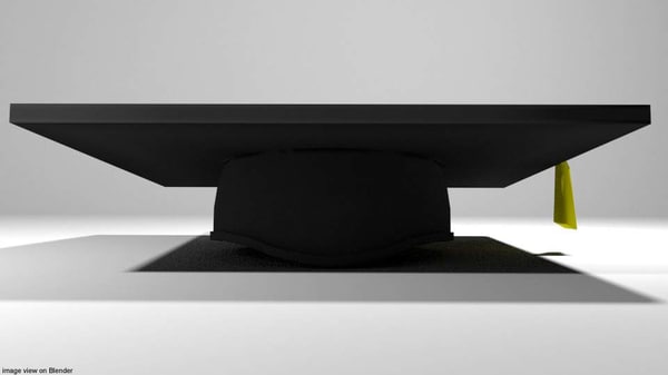 hat mortarboard 3d model