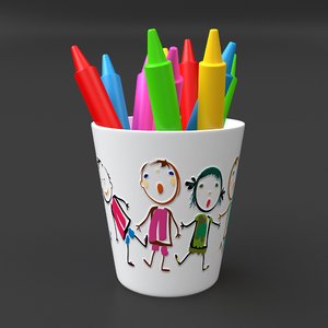 beaker pencils 3D model
