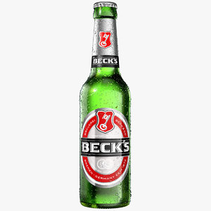 modeled becks beer bottle model