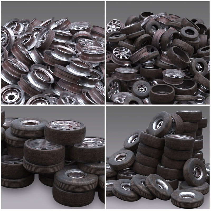 3D sets wheel junk yard TurboSquid 1246497