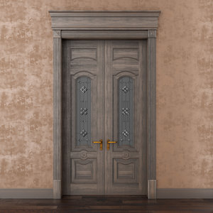 3D classic wood door whith model