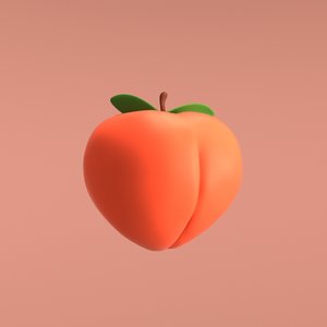 3D emoji peach model
