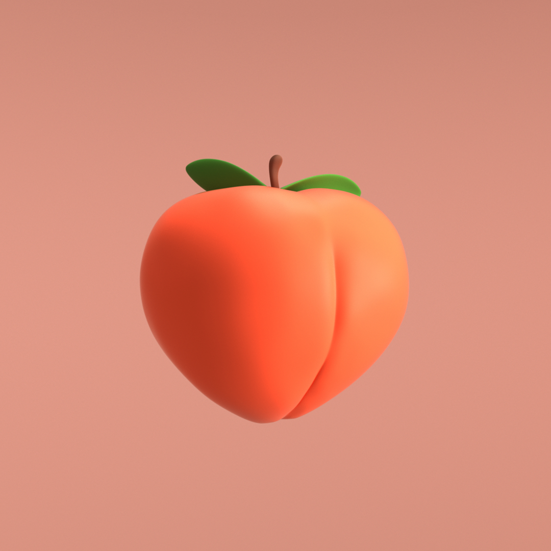 3d Emoji Peach Model Turbosquid 1246590 4179