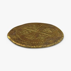 gold-coins-dirty---coin-1-flat 3D model