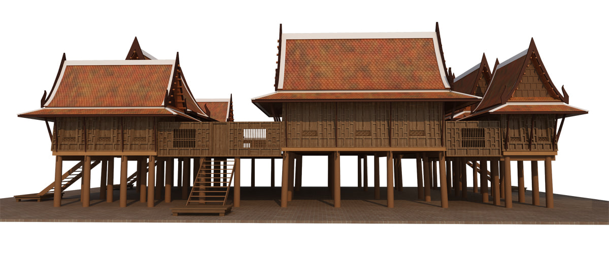 Thai traditional house 3D model - TurboSquid 1246617