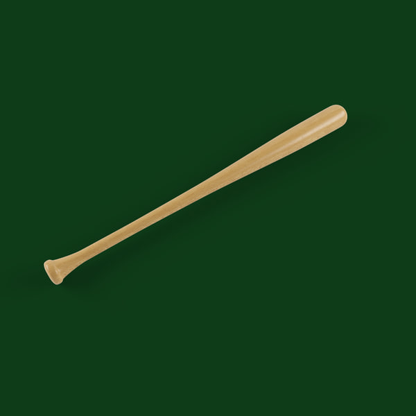Wooden baseball bat 3D model TurboSquid 1246627