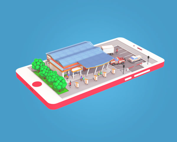 supermarket phone screen 3D model