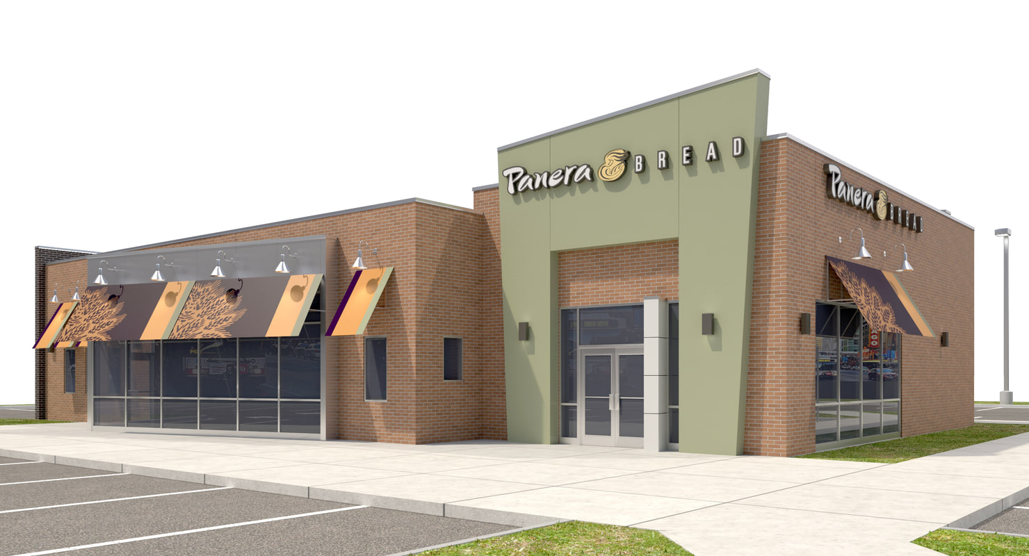 3D exterior panera bread site TurboSquid 1246839