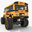 yellow school bus monster truck model