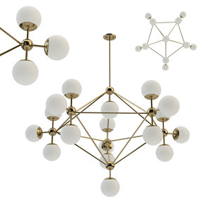 3D model chandelier modo gold 18