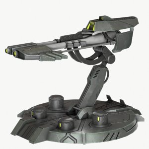 ready sci-fi turret 3D model
