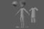 cartoon family rigged character 3D model
