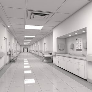 hospital hallway 2 3D model