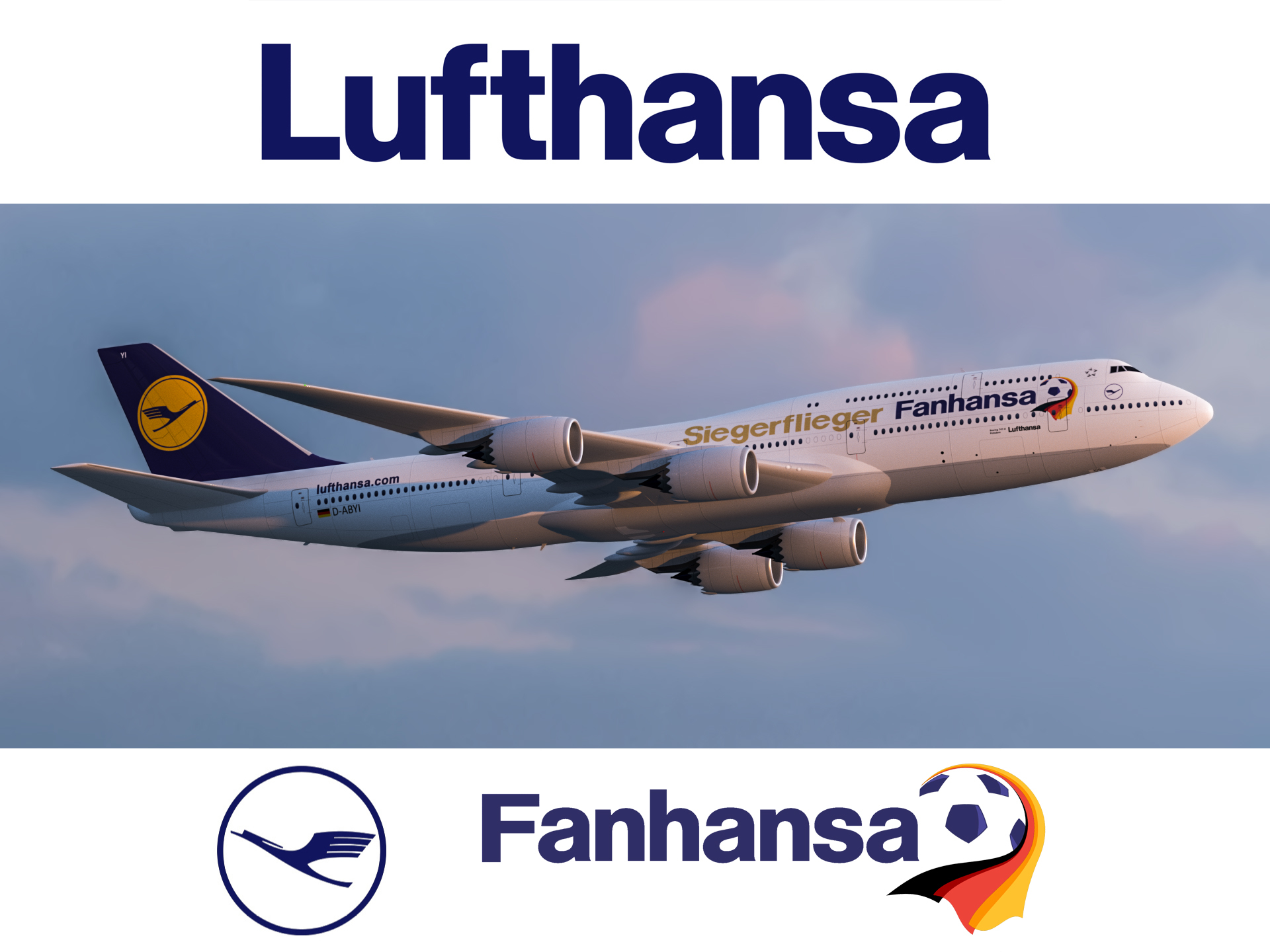 Boeing 747 8 Der Lufthansa Airlines Fanhansa Lackierung 3d Modell