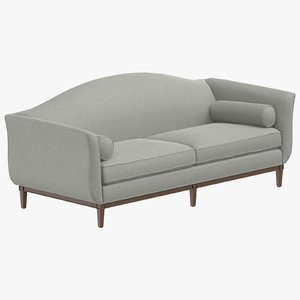 3D traditional 2 seater sofa model