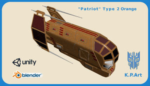 3D space ship patriot type