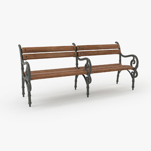 3D wooden bench