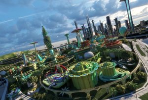 central business district city architecture model