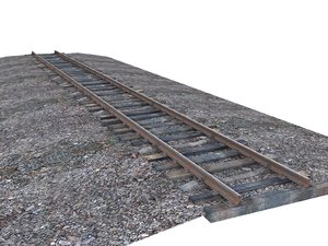 gauge rails wood 3D model