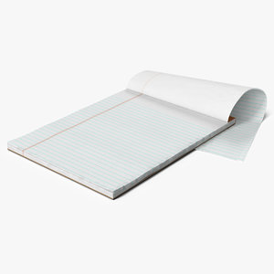 blank white writing pad model