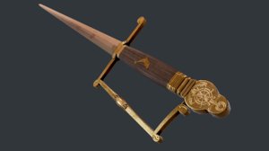 french naval sword dirk 3D model