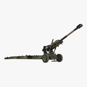 towed howitzer m198 rigged model