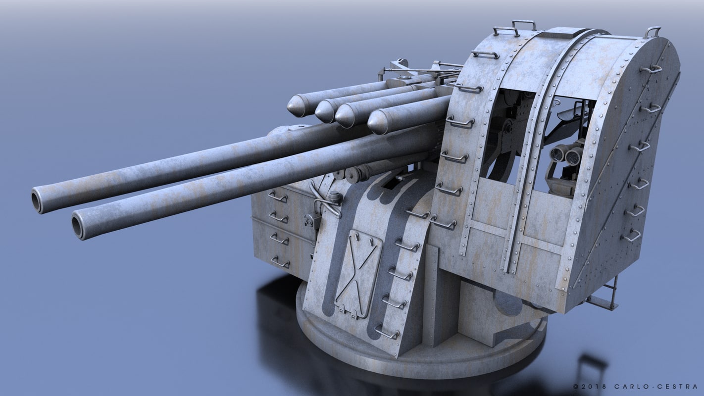 model blender 3d free gun 1260106  model 89 gun naval 3D TurboSquid  Type