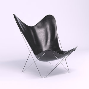 3D leather butterfly chair model
