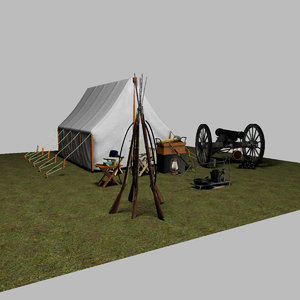 civil war camp scene 3D