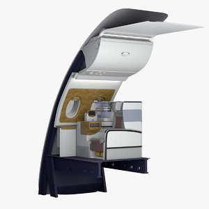 business wall seats airbus a380 3D model