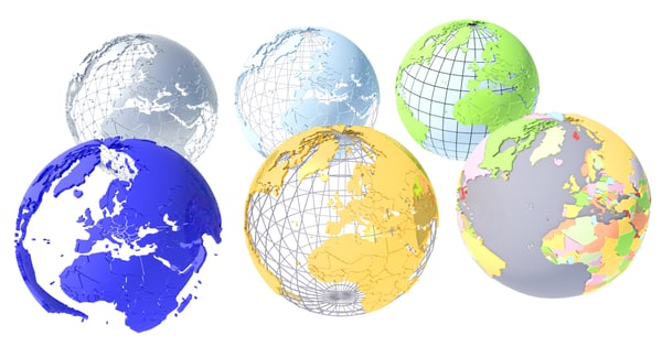 3D model geopolitical globe