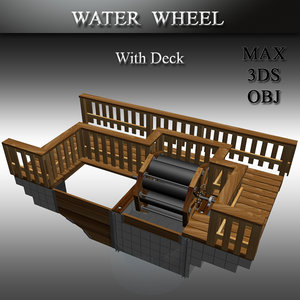 water wheel 3D model
