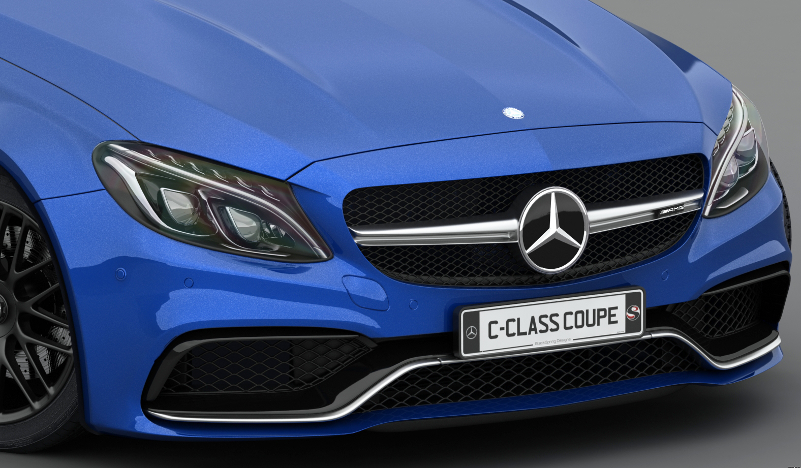 梅赛德斯 - 奔驰c63 amg coupe 2018(低内饰)3d模型