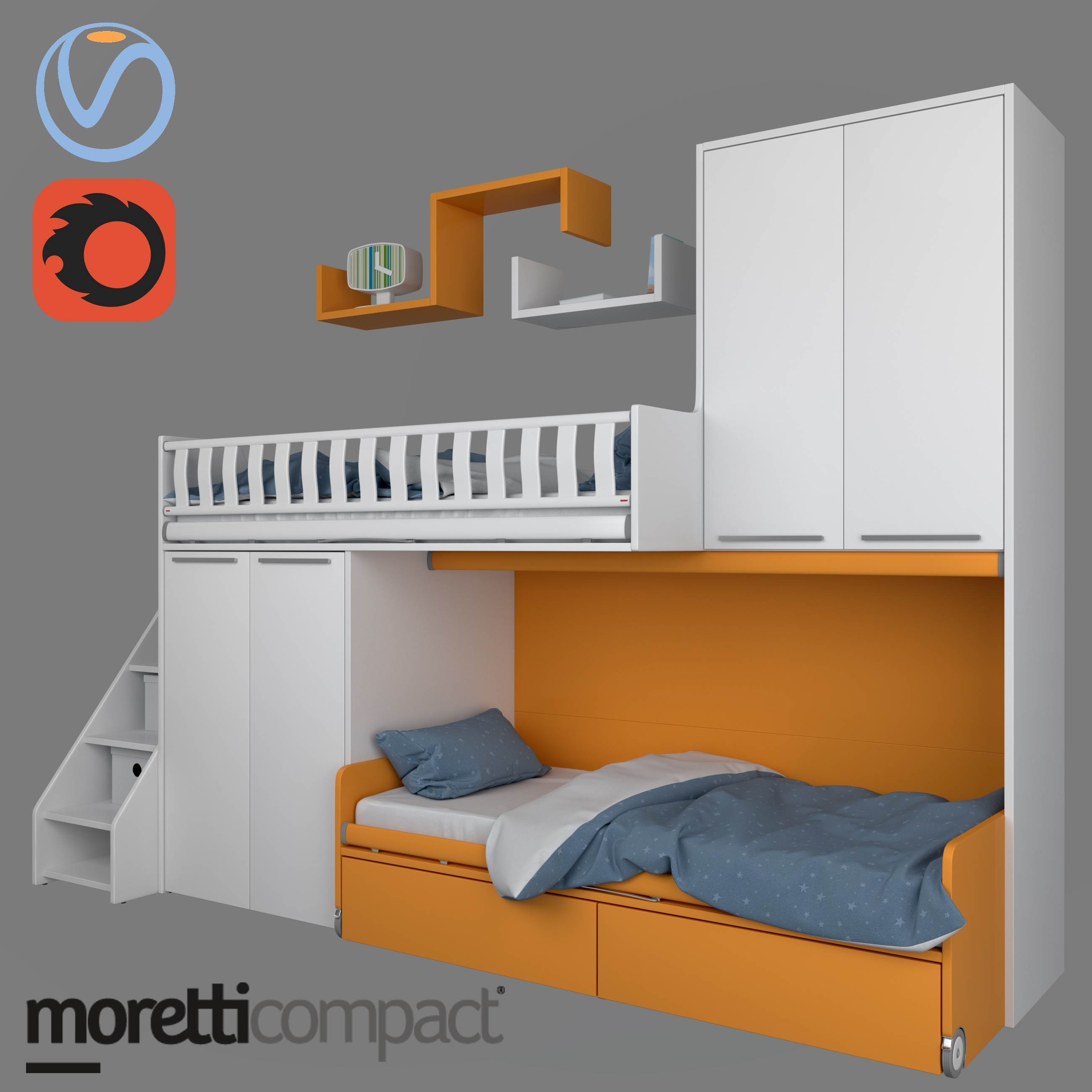 Moretti Compact детские двухъярусные кровати каталог