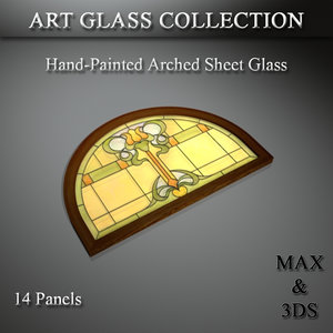 art glass set 18 3D