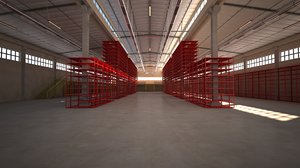 warehouses factory building scene 3D model