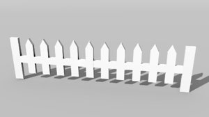 white fence picket 3D model