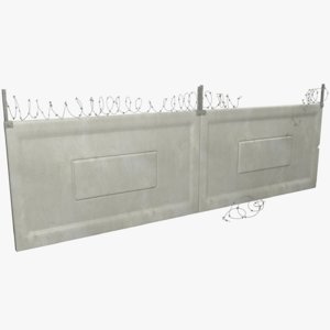 concrete fence segments 3D model