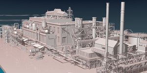 industrial oil refinery 3D
