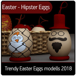 hipster eggs 3D model