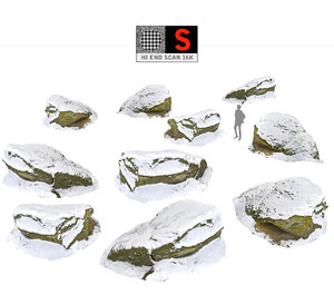 rock snow 16k 3D model