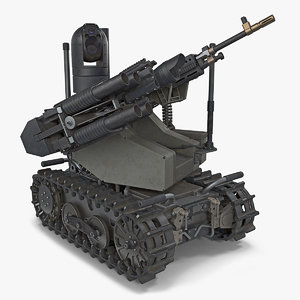 unmanned battle tank rigged 3D model