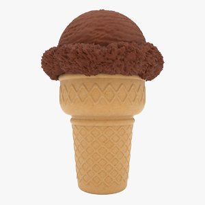 realistic ice cream cone 3D model