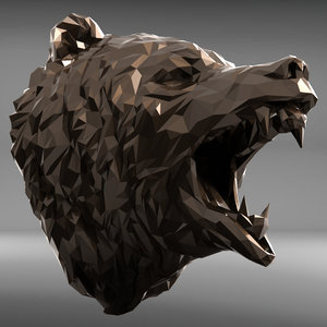 bear head polygonal 1 3D model