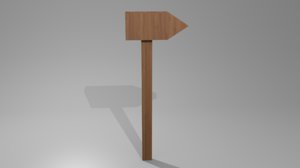 wooden sign 3D model