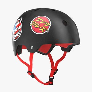 3D skateboard helmet black