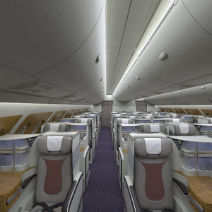 3D a380 business cabin section