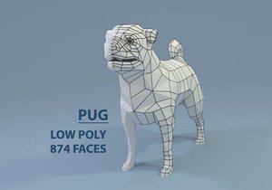 pugs dogs 3D model