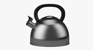 3D teapot brushed metal