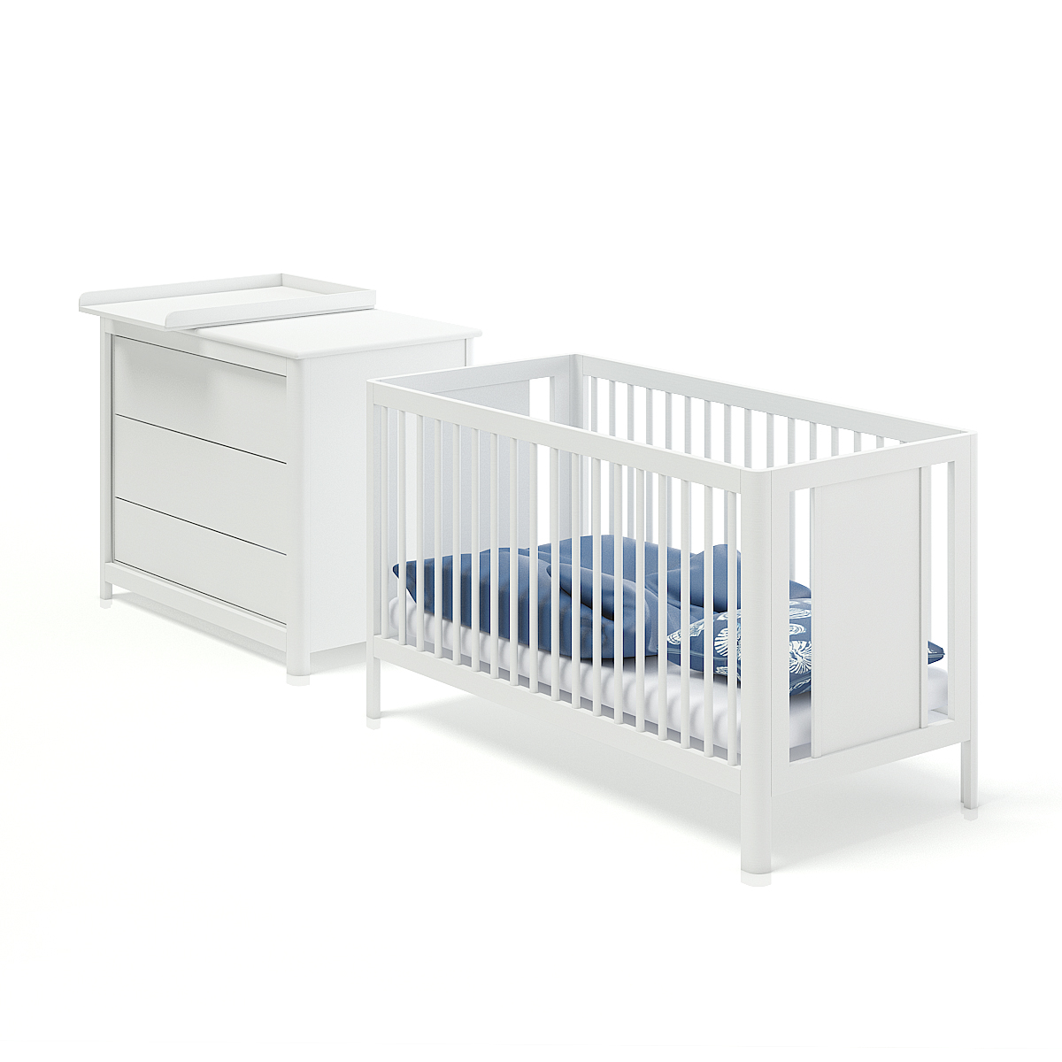 White baby bed 3D model TurboSquid 1264020